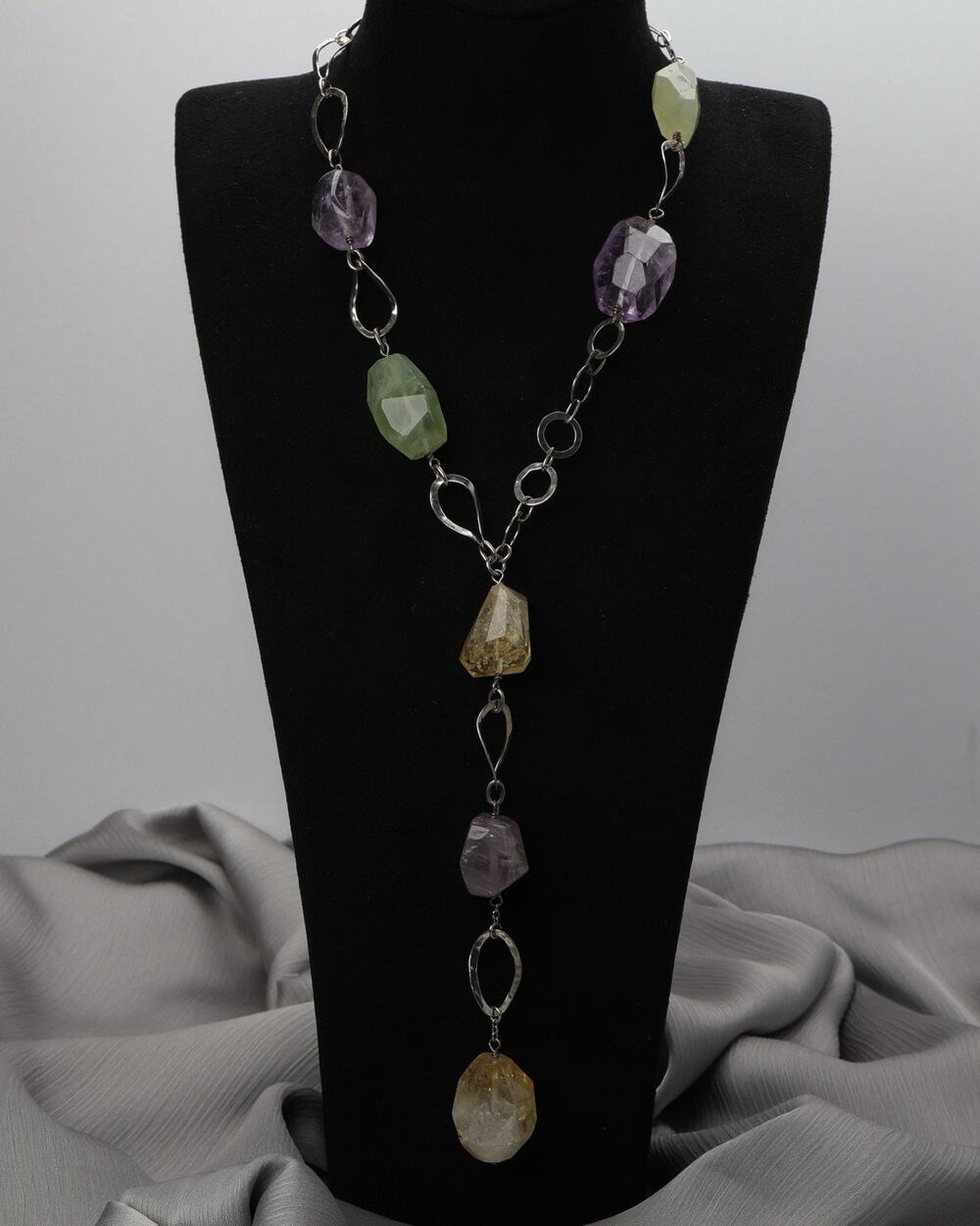 Vintage J&T Sterling Y-style Necklace 61.2G / 25.5in Adjustable